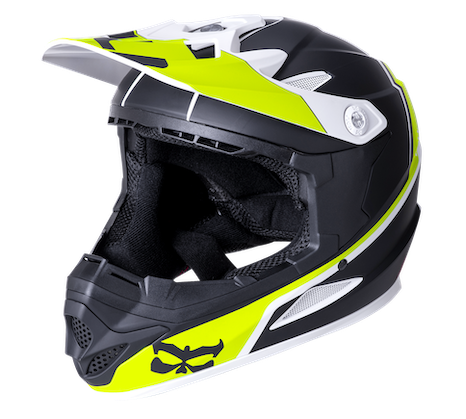 Kali Zoka Full Face Helmet Downhill/BMX Mat Black Lime/White